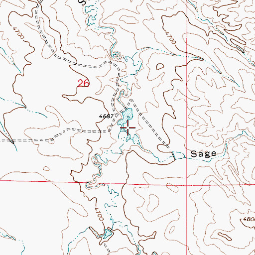 Topographic Map of Sage Draw, WY
