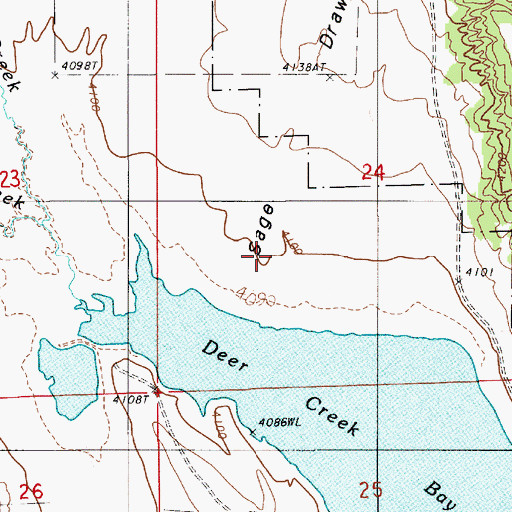 Topographic Map of Sage Draw, WY