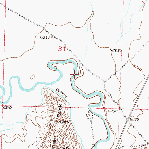 Topographic Map of Sage Hen Creek, WY