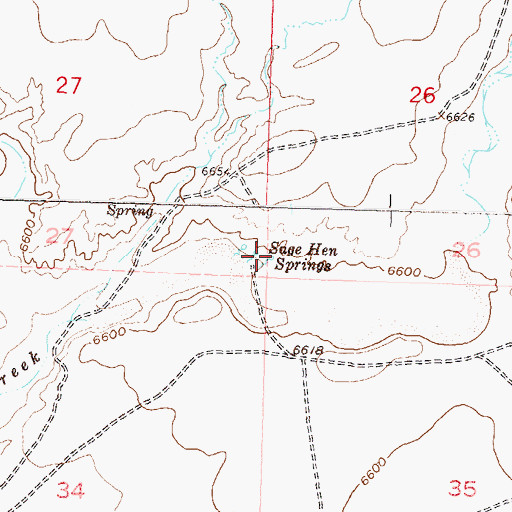 Topographic Map of Sage Hen Springs, WY