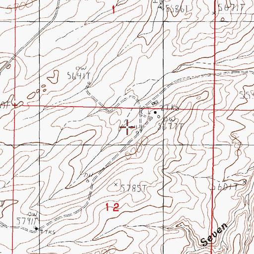 Topographic Map of Sage Spring Creek Oil Field Area D, WY