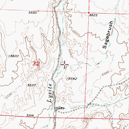 Topographic Map of Sagebrush Draw, WY