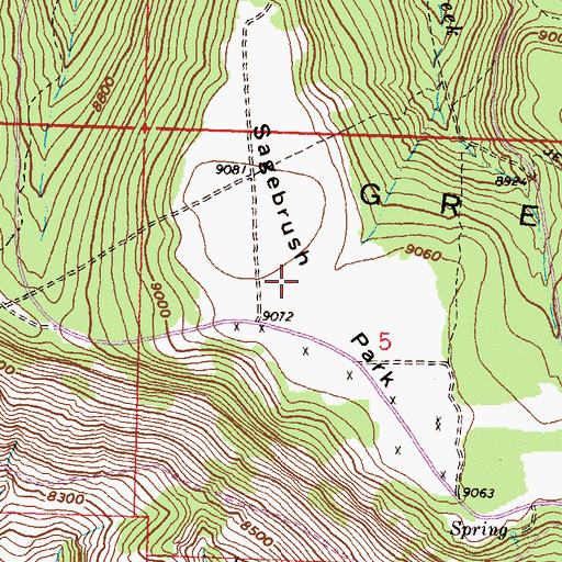Topographic Map of Sagebrush Park, WY