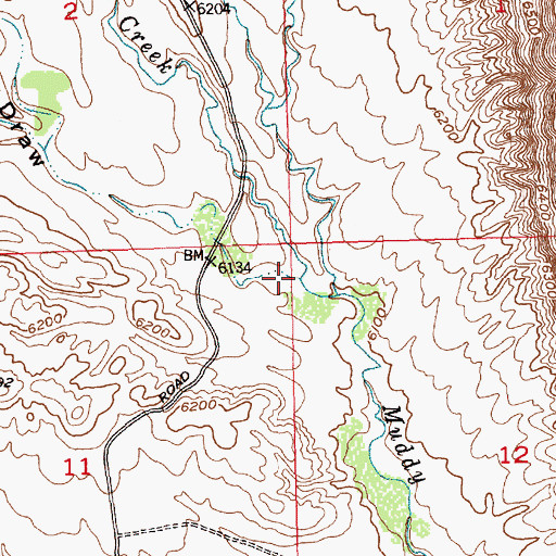Topographic Map of Sagwup Draw, WY