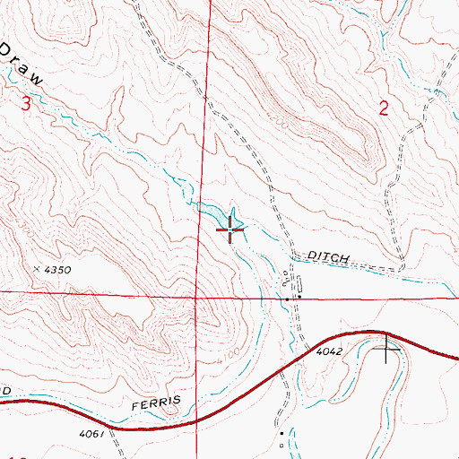Topographic Map of Sahara Draw, WY