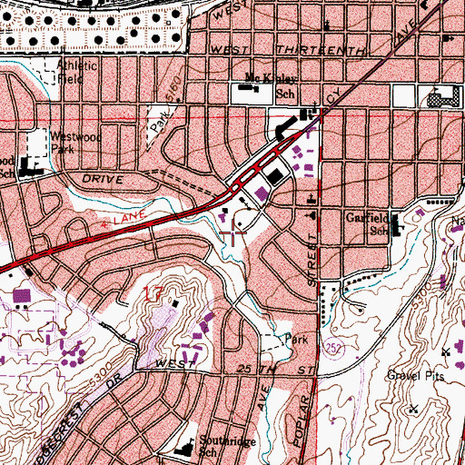 Topographic Map of Saint Anthony Tri - Parish School, WY