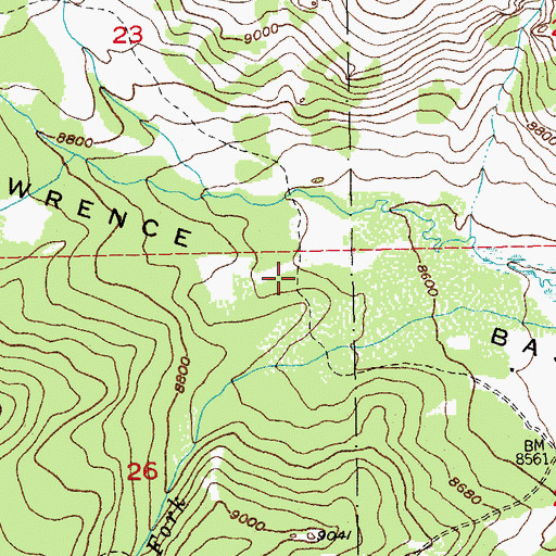 Topographic Map of Saint Lawrence Basin, WY