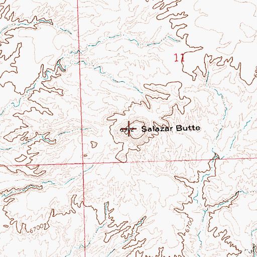 Topographic Map of Salazar Butte, WY