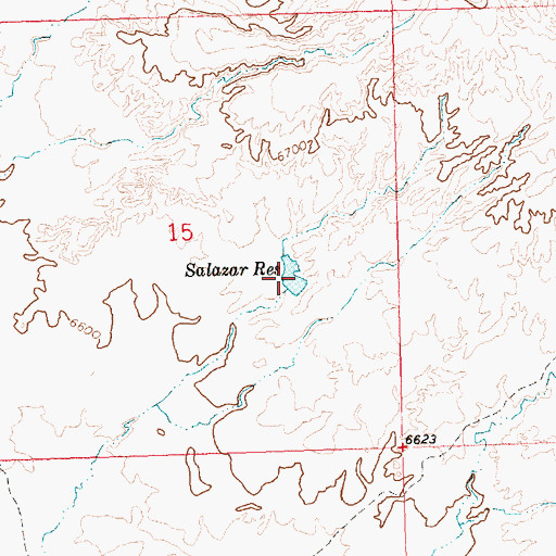 Topographic Map of Salazar Reservoir, WY