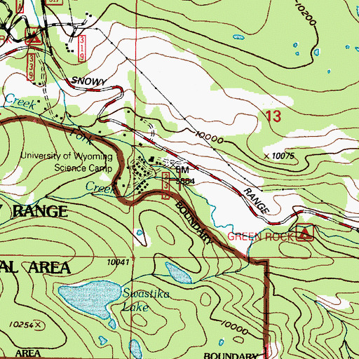 Topographic Map of Sally Creek, WY