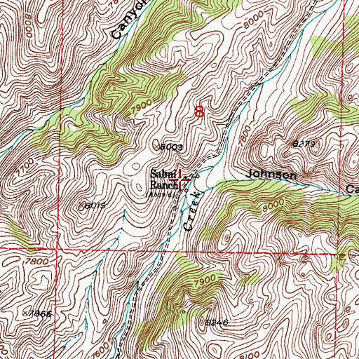 Topographic Map of Salmi Ranch, WY