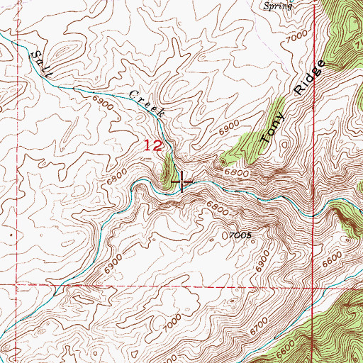 Topographic Map of Salt Creek, WY