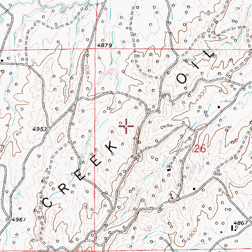 Topographic Map of Salt Creek Oil Field, WY
