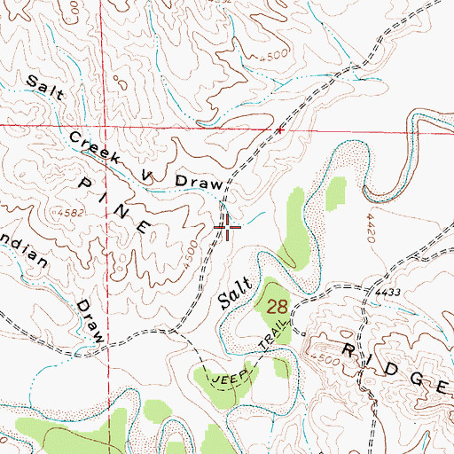 Topographic Map of Salt Creek V Draw, WY