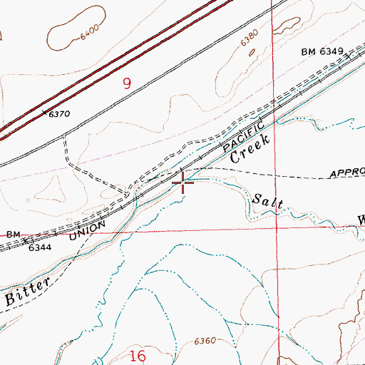 Topographic Map of Salt Wells Creek, WY