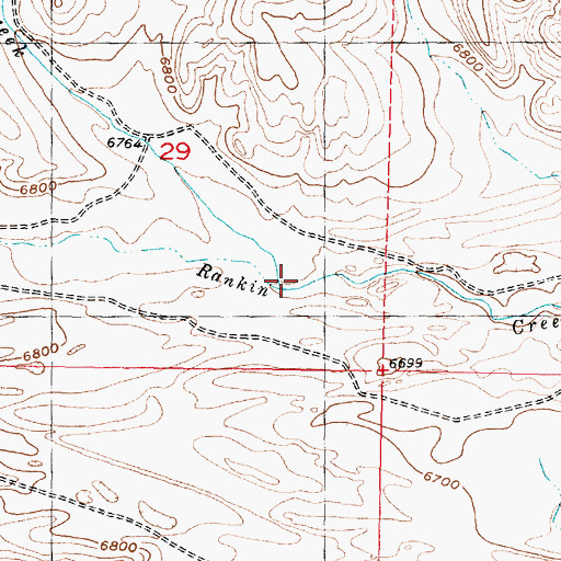 Topographic Map of Saltiel Creek, WY
