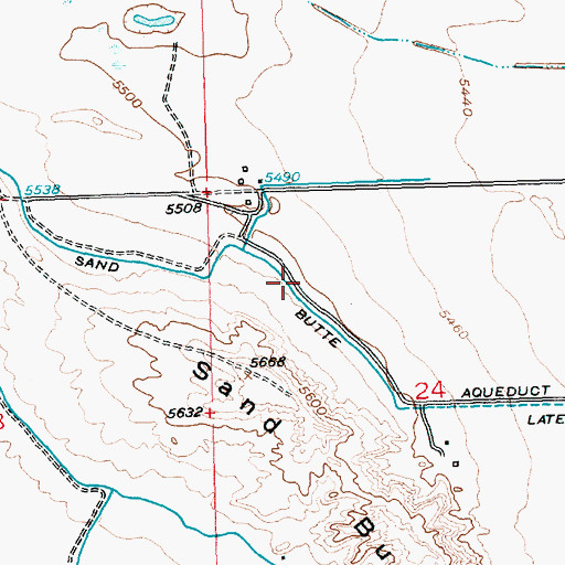 Topographic Map of Sand Butte Lateral, WY