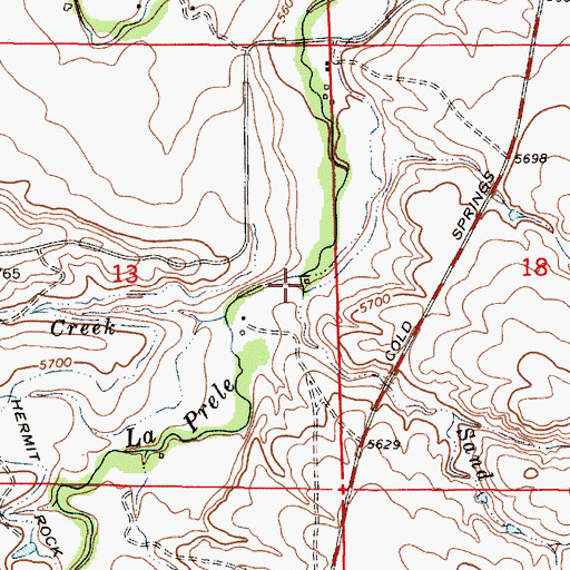 Topographic Map of Sand Creek, WY