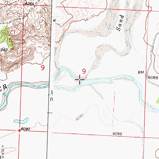 Topographic Map of Sand Creek, WY