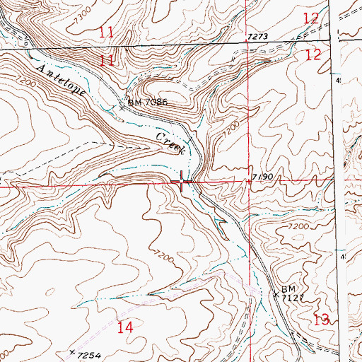 Topographic Map of Sand Creek, WY