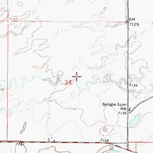 Topographic Map of Sand Creek, WY