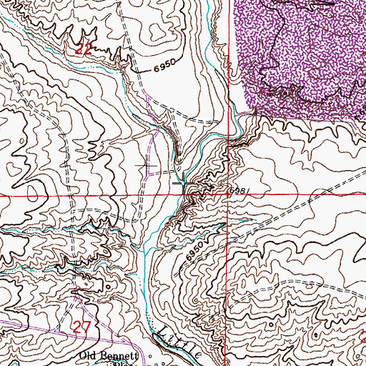 Topographic Map of Sand Creek, WY