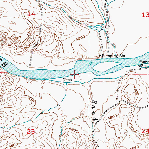 Topographic Map of Sand Creek, WY