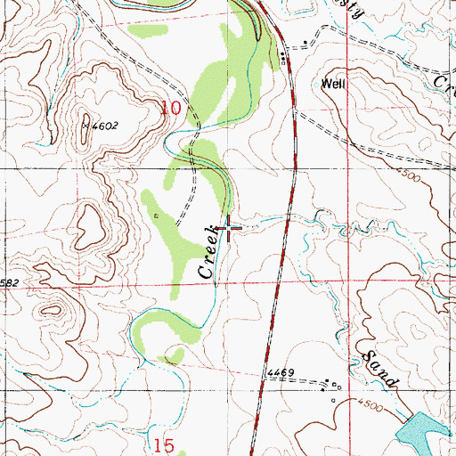 Topographic Map of Sand Creek, WY