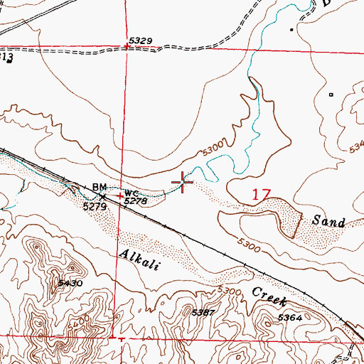 Topographic Map of Sand Creek, WY