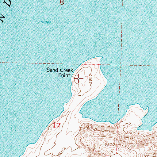 Topographic Map of Sand Creek Point, WY