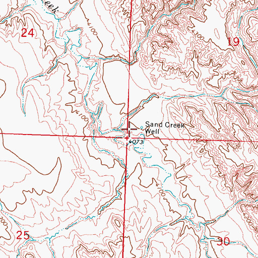 Topographic Map of Sand Creek Well, WY