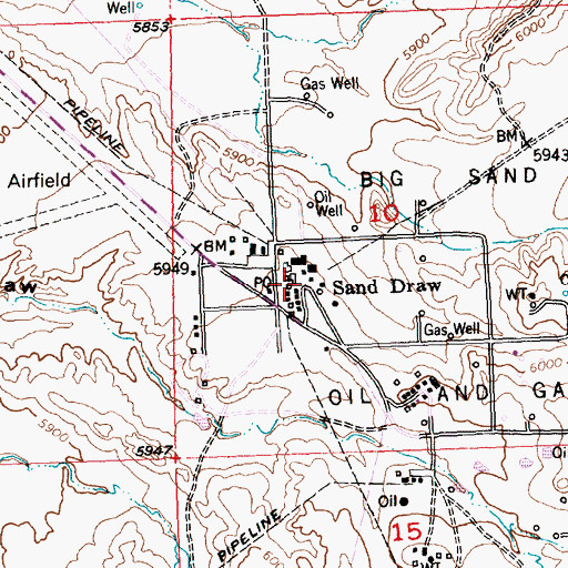 Topographic Map of Sand Draw, WY