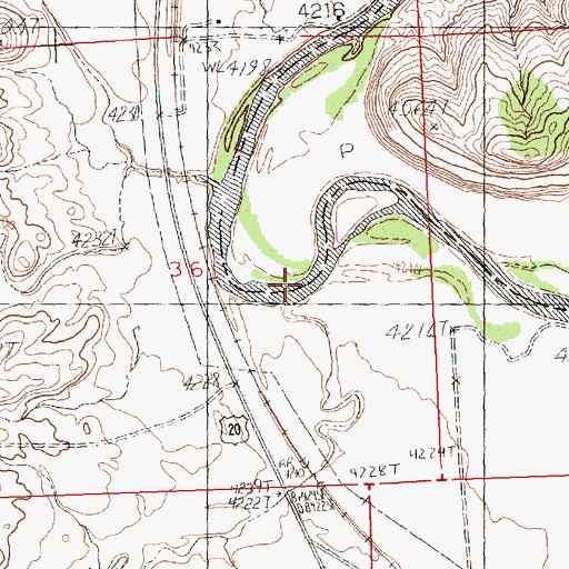 Topographic Map of Sand Draw, WY
