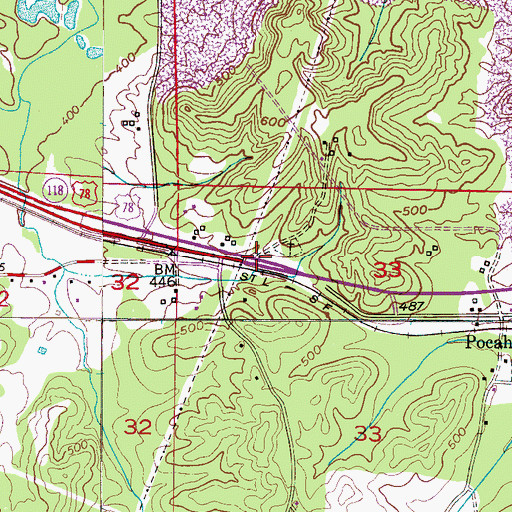Topographic Map of Chickasaw Church, AL
