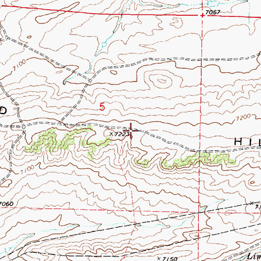 Topographic Map of Sand Hills, WY