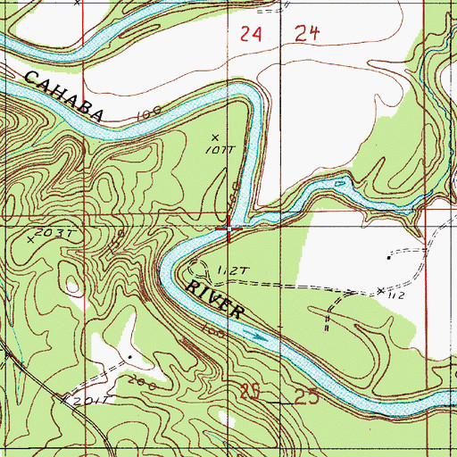 Topographic Map of Childers Creek, AL