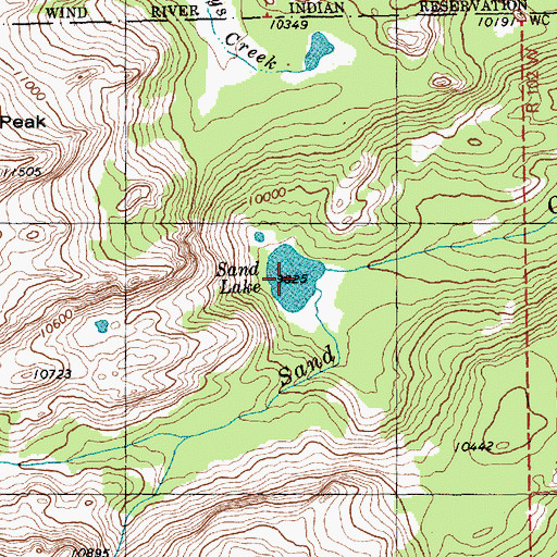 Topographic Map of Sand Lake, WY