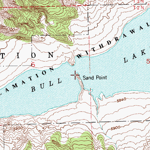 Topographic Map of Sand Point, WY