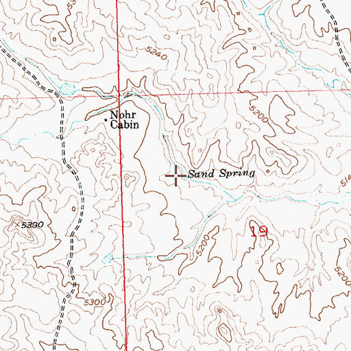 Topographic Map of Sand Spring, WY