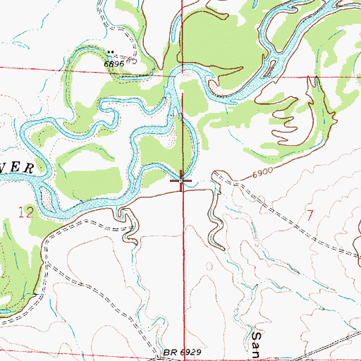 Topographic Map of Sand Springs Draw, WY