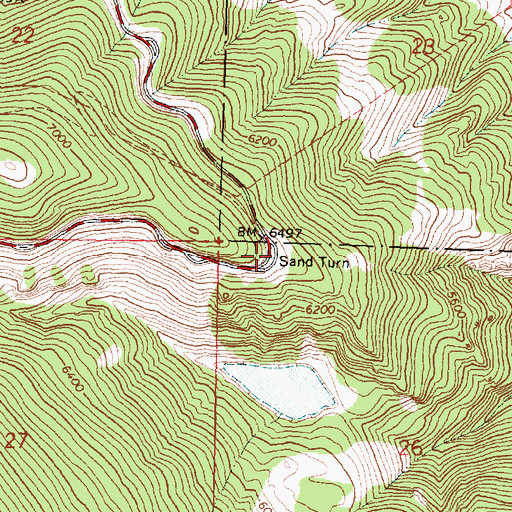 Topographic Map of Sand Turn, WY