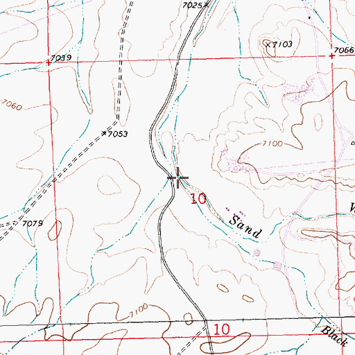 Topographic Map of Sand Wash, WY