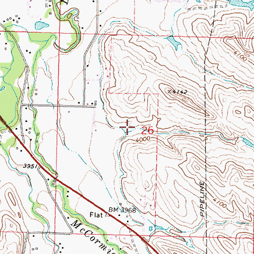 Topographic Map of Sandy Draw, WY