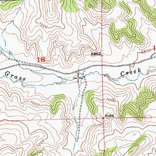 Topographic Map of Sanford Draw, WY