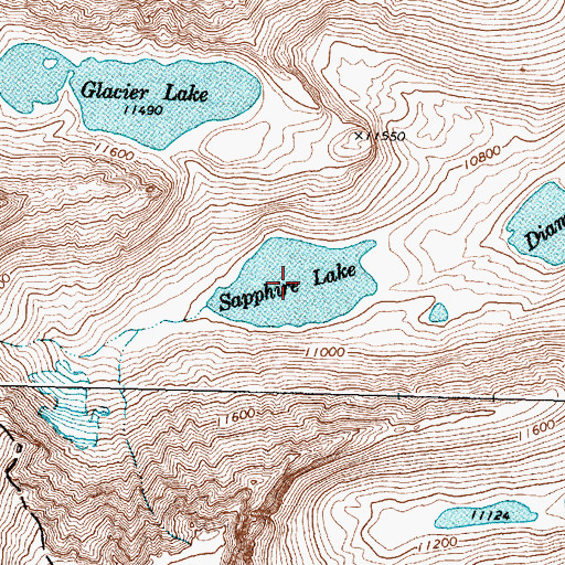 Topographic Map of Sapphire Lake, WY
