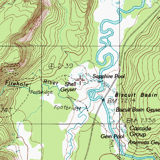 Topographic Map of Sapphire Pool, WY