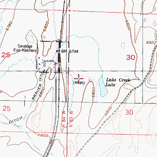 Topographic Map of Saratoga National Fish Hatchery, WY