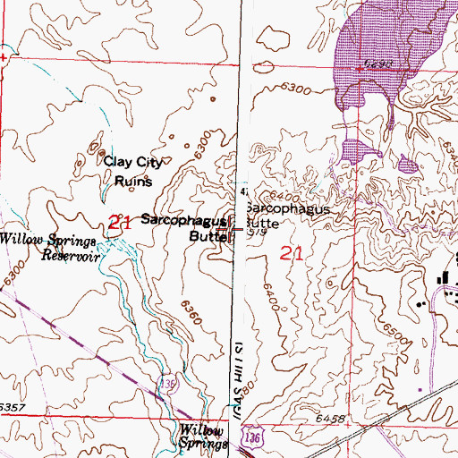 Topographic Map of Sarcophagus Butte, WY