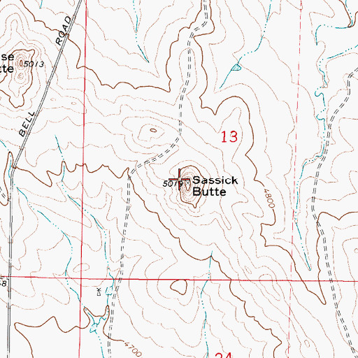 Topographic Map of Sassick Butte, WY