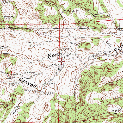 Topographic Map of Sawmill Canyon, WY